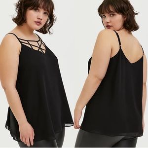 Torrid Sophie Chiffon Lattice Neck Swing Cami